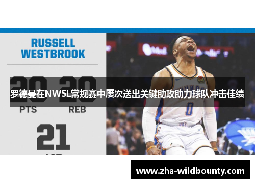 罗德曼在NWSL常规赛中屡次送出关键助攻助力球队冲击佳绩